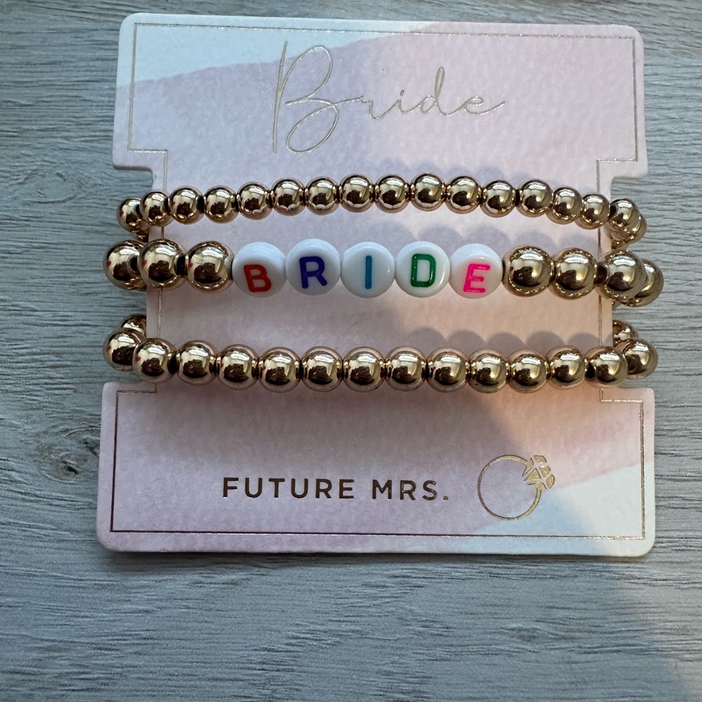Francesca's Collections Gold 'Bride' Beaded Bracelets
